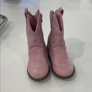 Pink cow girl boots little girl worn once only
